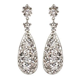 Amrita Singh Austrian Crystal Silver Drop Earrings